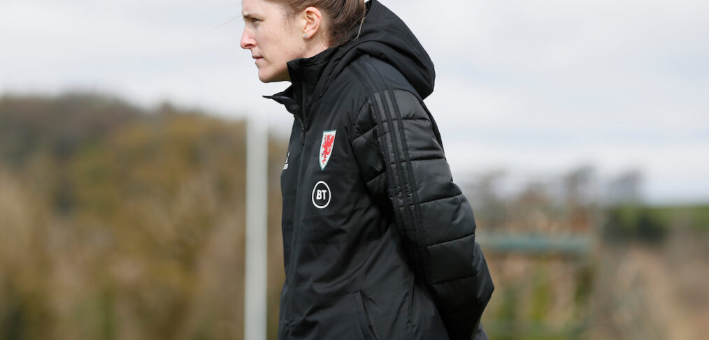 CARDIFF, WALES - MONDAY, APRIL 5, 2021: Wales' Manager Gemma Grainger during training ahead of the friendly against Canada at The Vale Resort. (Pic by Kunjan Malde/FAW)