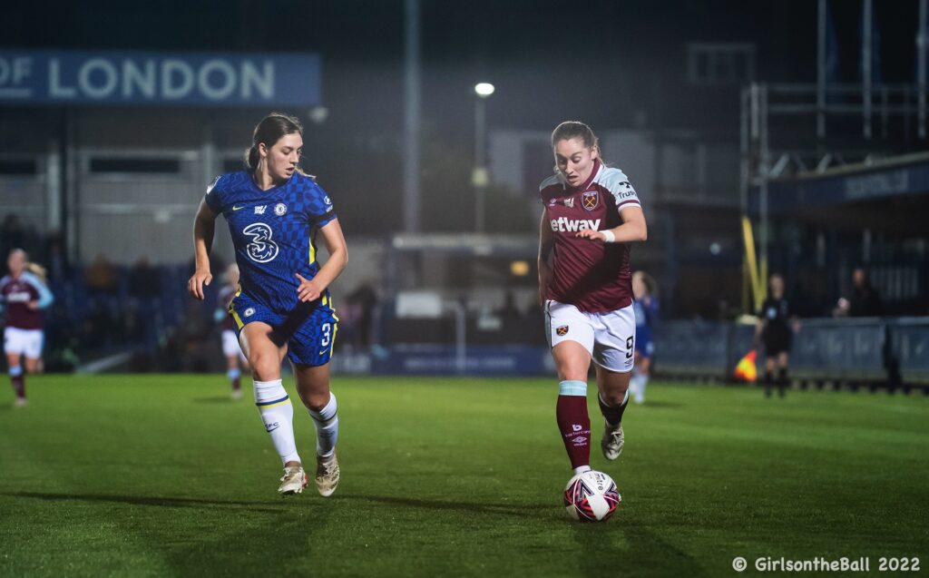 Claudia Walker + Aniek Nouwen, Chelsea v West Ham, Barclays FAWSL