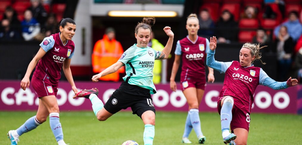 Julia Zigiotti + Jordan Nobbs, Aston Villa v Brighton, Barclays WSL