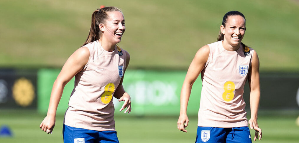 Lucy Staniforth + Maya Le Tissier at England pre-World Cup camp