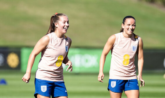 Lucy Staniforth + Maya Le Tissier at England pre-World Cup camp