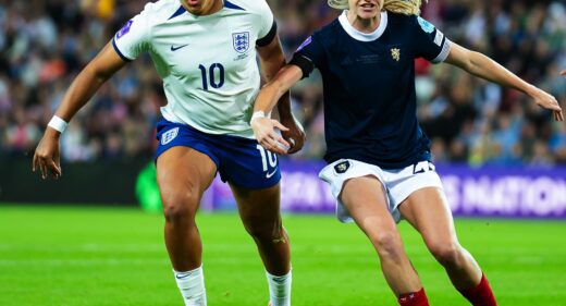 Lauren James + Sam Kerr, England v Scotland, UEFA Women's Nations League