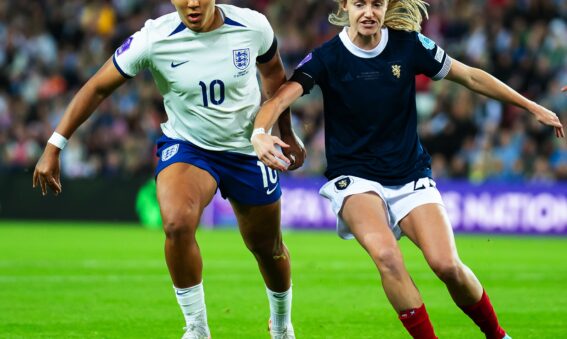 Lauren James + Sam Kerr, England v Scotland, UEFA Women's Nations League