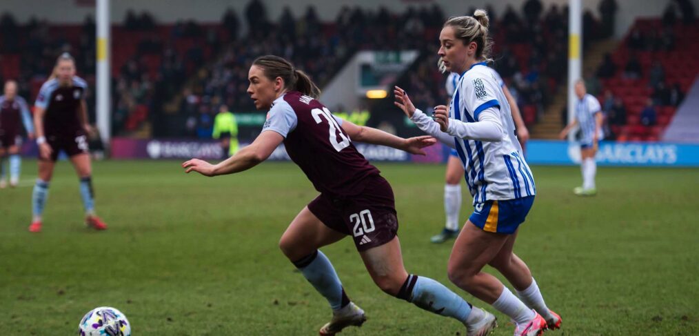 Kirsty Hanson + Poppy Pattinson, Aston Villa v Brighton, Adobe Women's FA Cup 5th Round