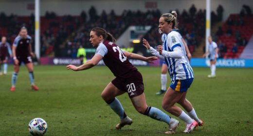 Kirsty Hanson + Poppy Pattinson, Aston Villa v Brighton, Adobe Women's FA Cup 5th Round