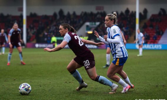 Kirsty Hanson + Poppy Pattinson, Aston Villa v Brighton, Adobe Women's FA Cup 5th Round