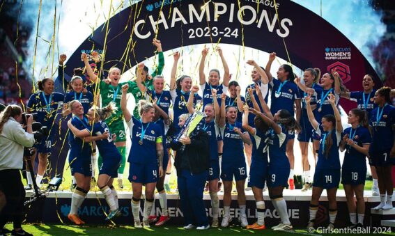 Chelsea win the 2023/2024 Barclays WSL