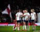 England celebrate beating Spain at Wembley Stadium in the UEFA Women's Nations League