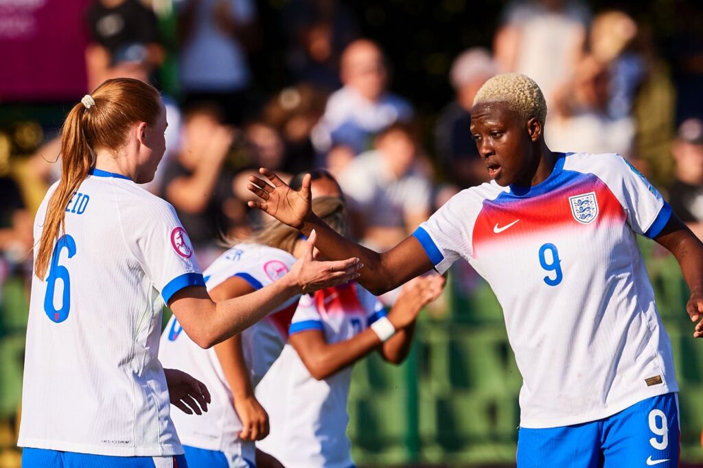 Princess Ademiluyi + Katie Reid, England U19s v Netherlands U19s, U19 Euro 2025