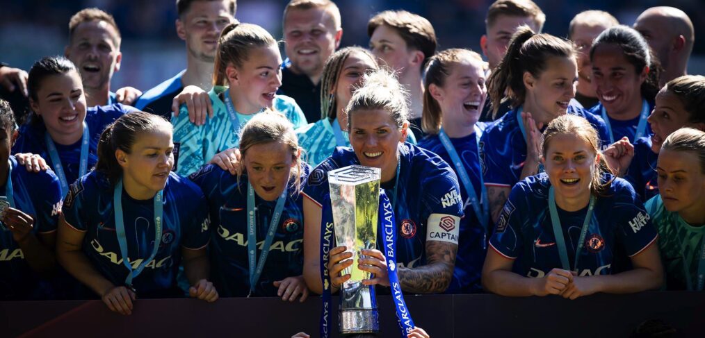 Chelsea lift the 2024/2025 Barclays WSL trophy